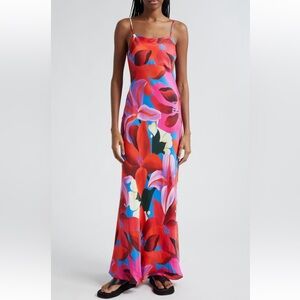 Farm Rio Floral Satin Maxi Dress - Sz M